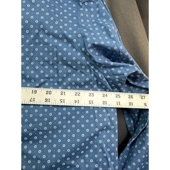 Croft & Barrow Men's Easy Care Classic Fit Blue Floral Dress Shirt 17.5 32/33 - Picture 6 of 14